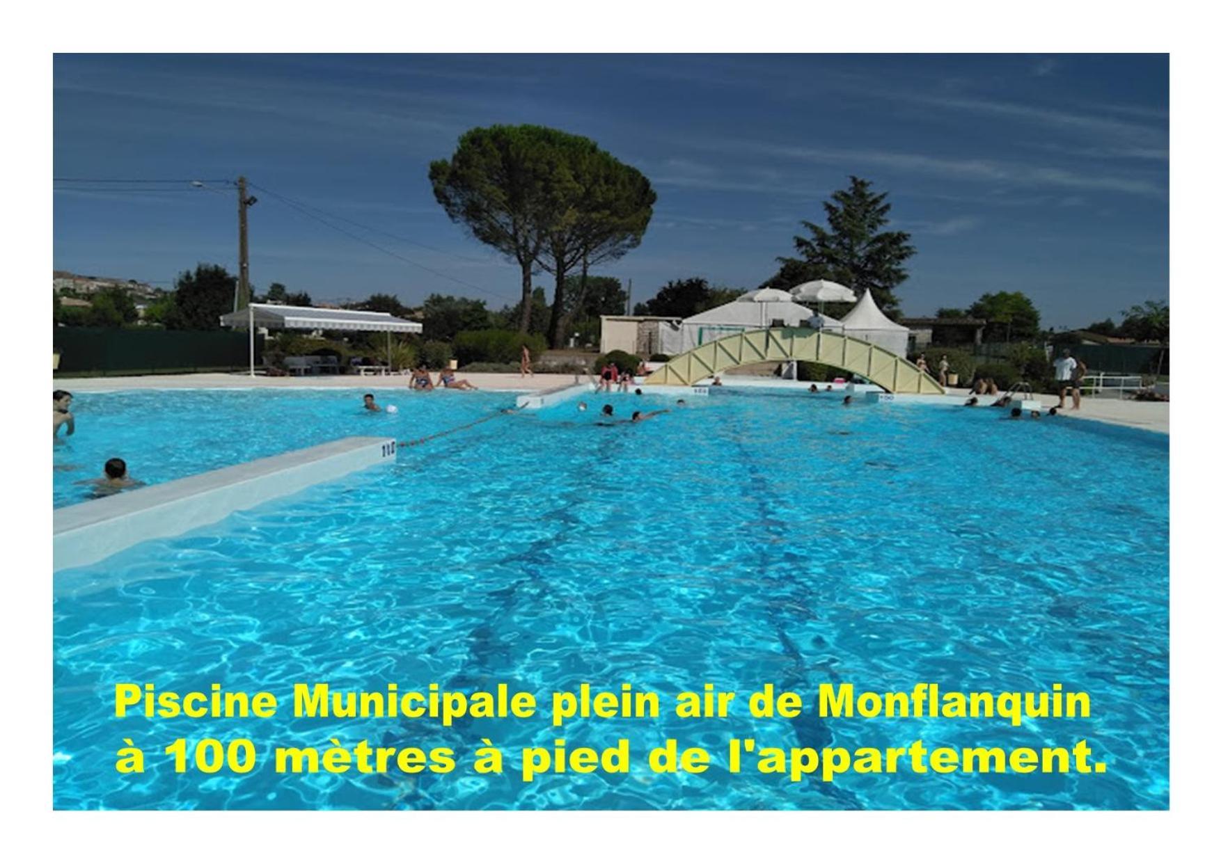 Charmant Appartement Avec Piscine. Monflanquin Eksteriør billede
